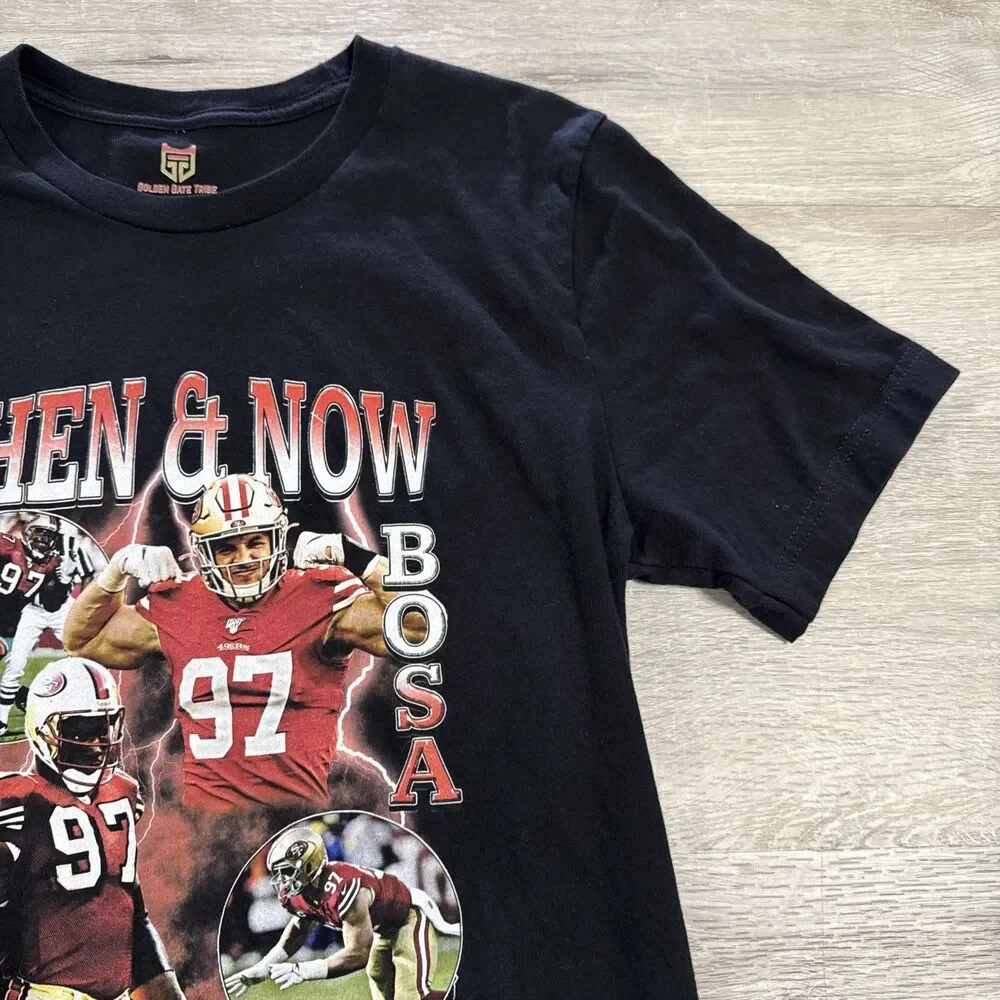 Nick Bosa Bryant Young Shirt San Francisco 49ers NFL Black Medium